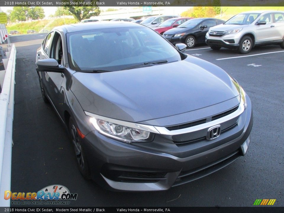 2018 Honda Civic EX Sedan Modern Steel Metallic / Black Photo #7