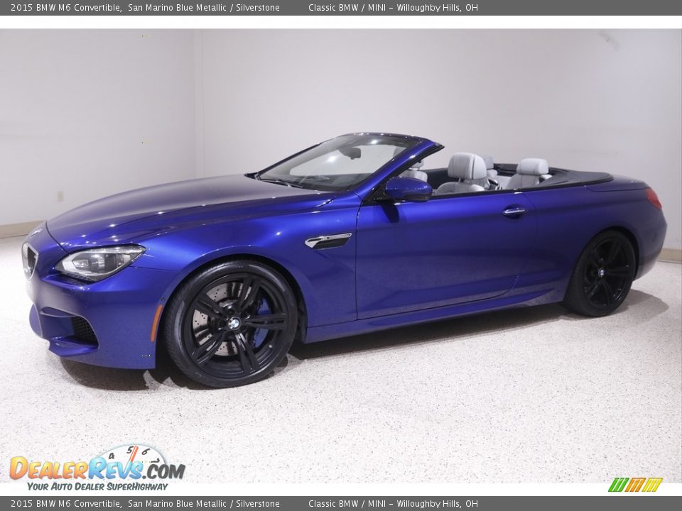 2015 BMW M6 Convertible San Marino Blue Metallic / Silverstone Photo #4
