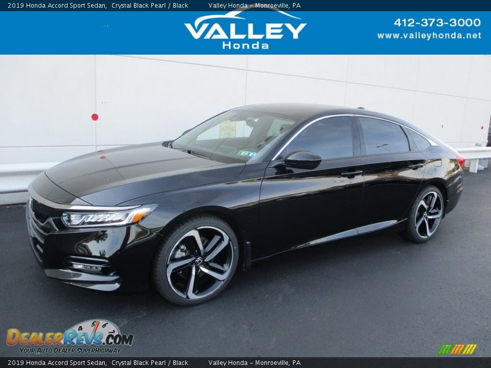 2019 Honda Accord Sport Sedan Crystal Black Pearl / Black Photo #1