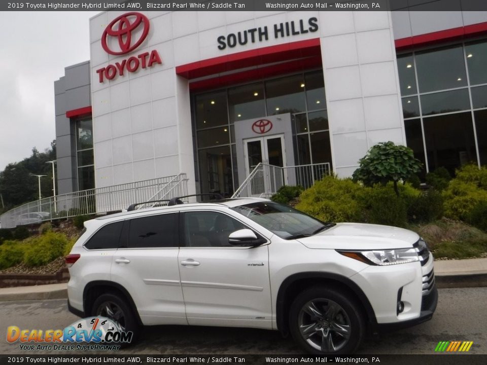 2019 Toyota Highlander Hybrid Limited AWD Blizzard Pearl White / Saddle Tan Photo #2