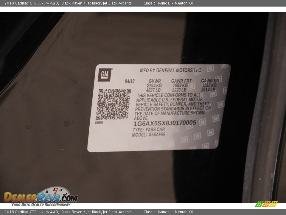 2018 Cadillac CTS Luxury AWD Black Raven / Jet Black/Jet Black Accents Photo #22