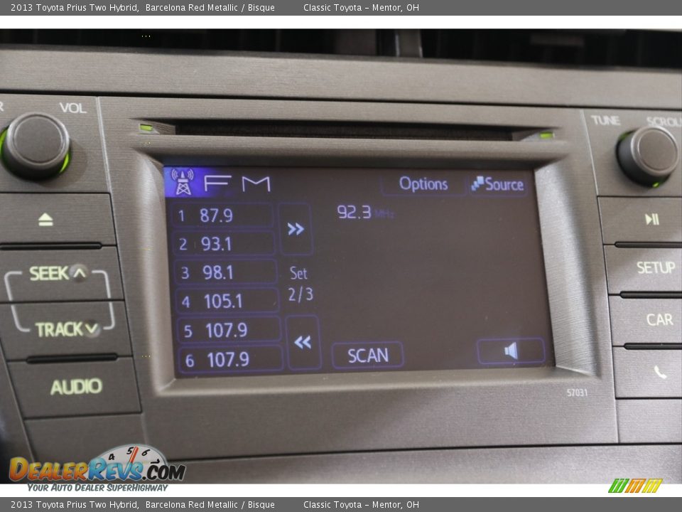 2013 Toyota Prius Two Hybrid Barcelona Red Metallic / Bisque Photo #10