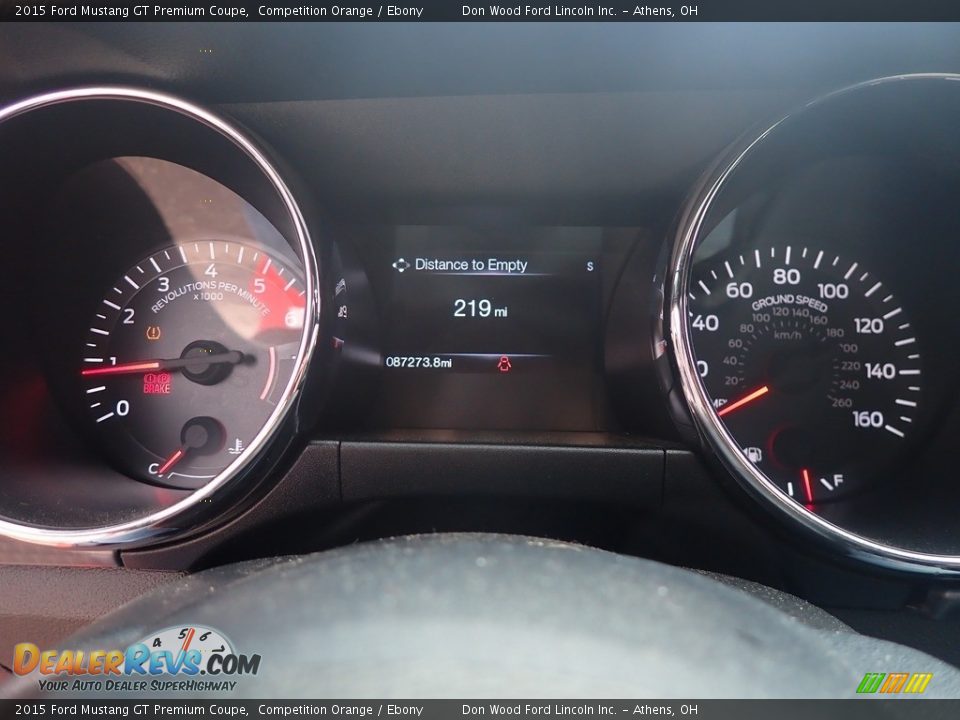 2015 Ford Mustang GT Premium Coupe Competition Orange / Ebony Photo #28