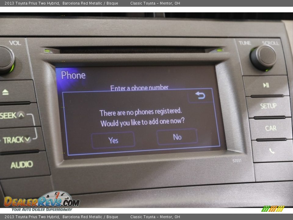 2013 Toyota Prius Two Hybrid Barcelona Red Metallic / Bisque Photo #11