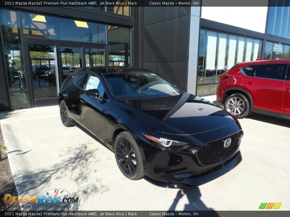 2021 Mazda Mazda3 Premium Plus Hatchback AWD Jet Black Mica / Black Photo #1