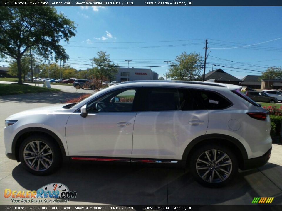 2021 Mazda CX-9 Grand Touring AWD Snowflake White Pearl Mica / Sand Photo #6