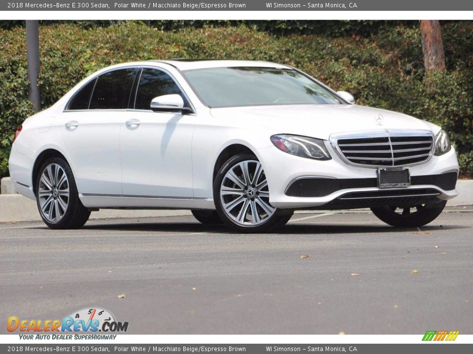 2018 Mercedes-Benz E 300 Sedan Polar White / Macchiato Beige/Espresso Brown Photo #1