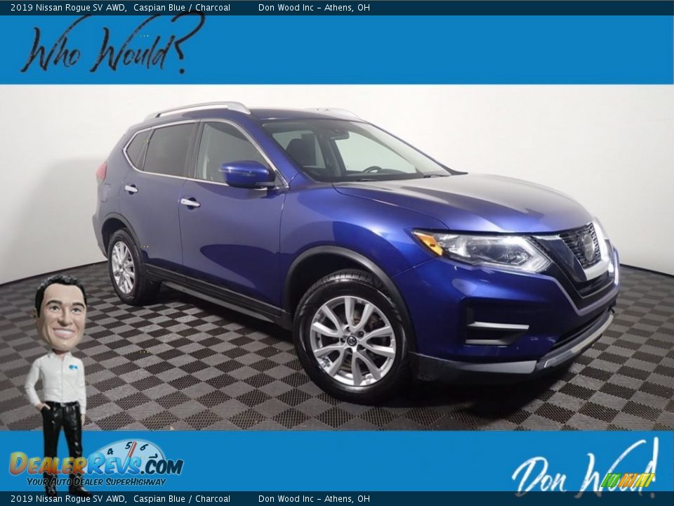 2019 Nissan Rogue SV AWD Caspian Blue / Charcoal Photo #1