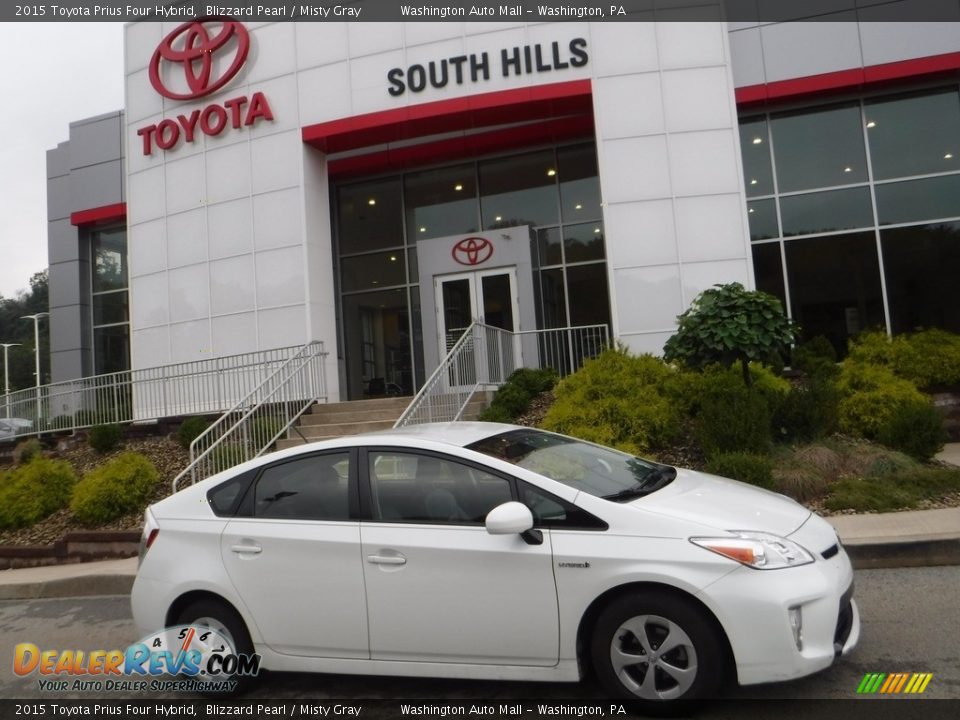 2015 Toyota Prius Four Hybrid Blizzard Pearl / Misty Gray Photo #2