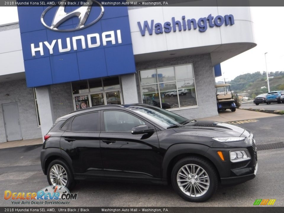 2018 Hyundai Kona SEL AWD Ultra Black / Black Photo #2