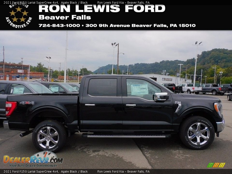 2021 Ford F150 Lariat SuperCrew 4x4 Agate Black / Black Photo #1
