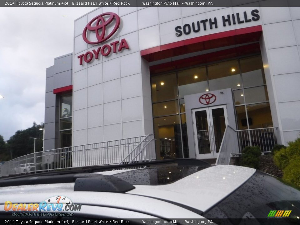 2014 Toyota Sequoia Platinum 4x4 Blizzard Pearl White / Red Rock Photo #3