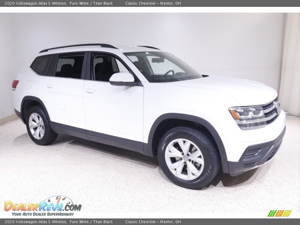 2020 Volkswagen Atlas S 4Motion Pure White / Titan Black Photo #1