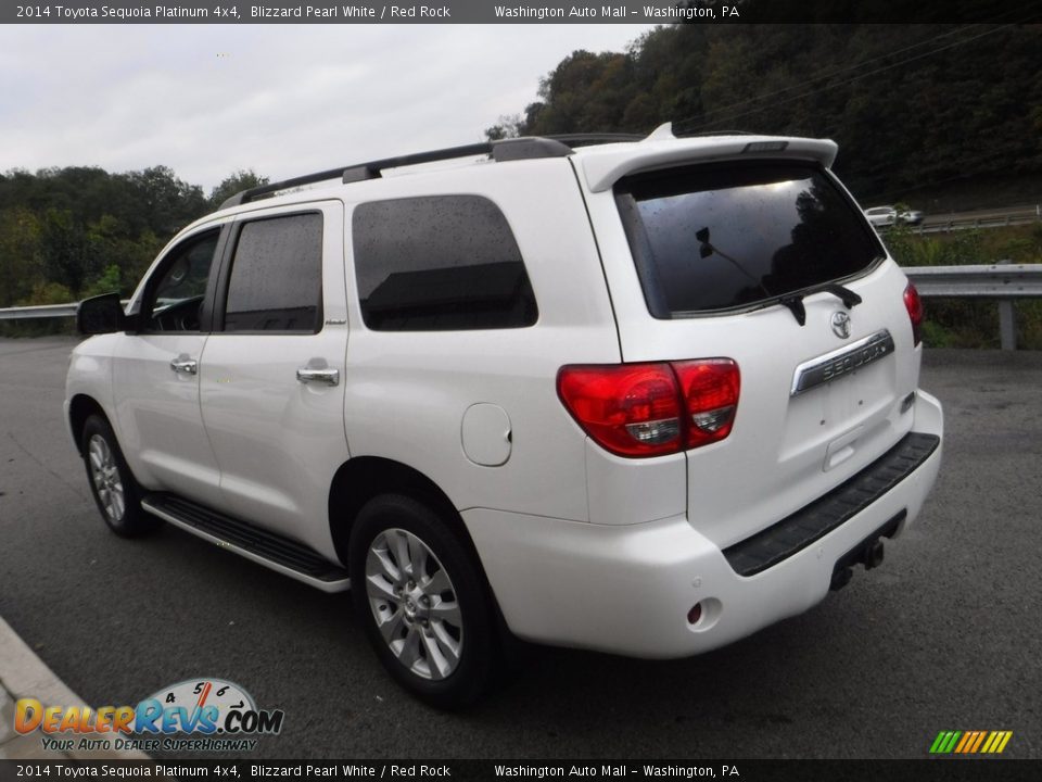 2014 Toyota Sequoia Platinum 4x4 Blizzard Pearl White / Red Rock Photo #18