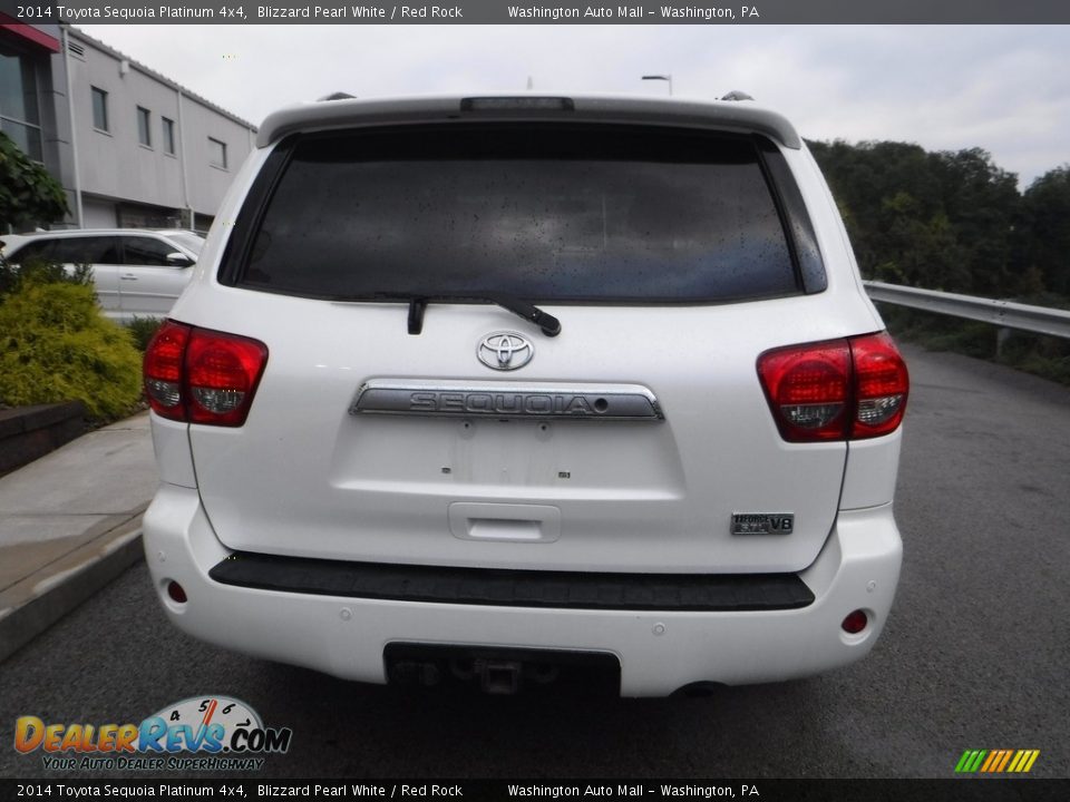 2014 Toyota Sequoia Platinum 4x4 Blizzard Pearl White / Red Rock Photo #19