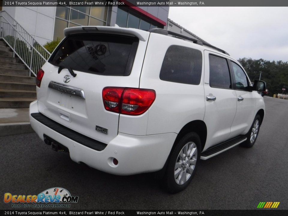 2014 Toyota Sequoia Platinum 4x4 Blizzard Pearl White / Red Rock Photo #20