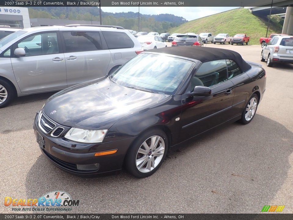 2007 Saab 9-3 2.0T Convertible Black / Black/Gray Photo #7