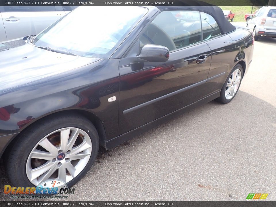 2007 Saab 9-3 2.0T Convertible Black / Black/Gray Photo #8