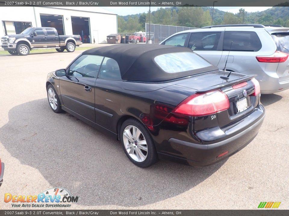 2007 Saab 9-3 2.0T Convertible Black / Black/Gray Photo #9