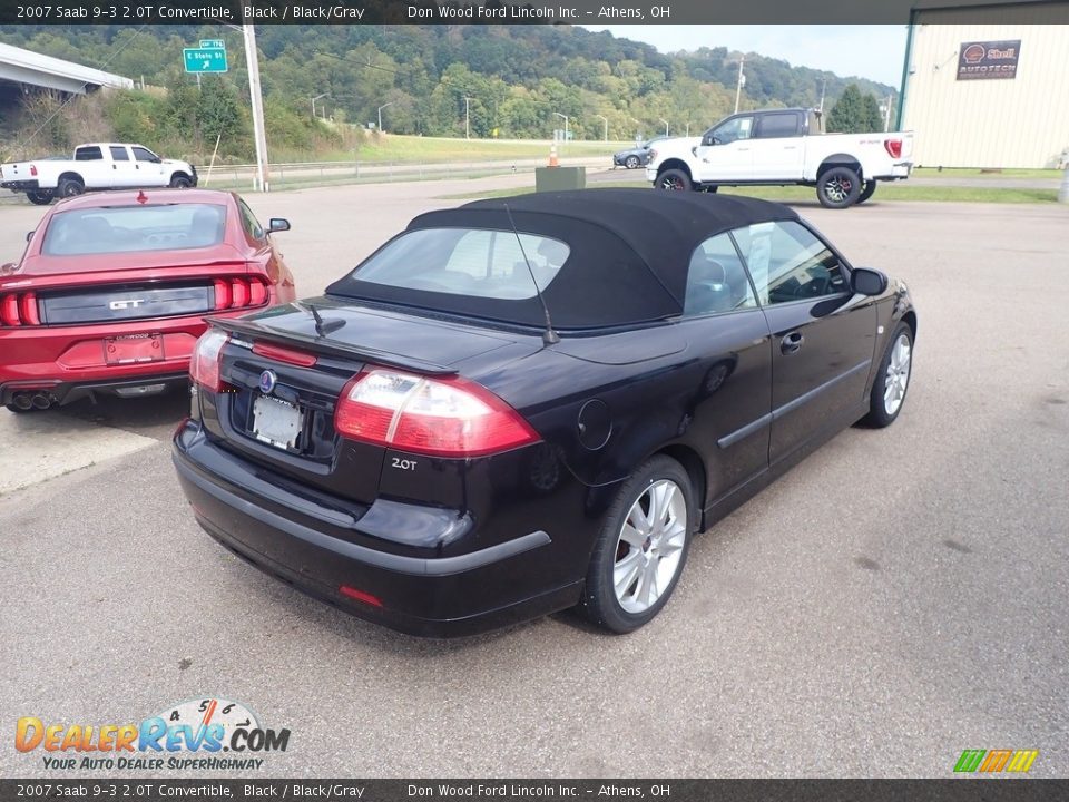 2007 Saab 9-3 2.0T Convertible Black / Black/Gray Photo #11