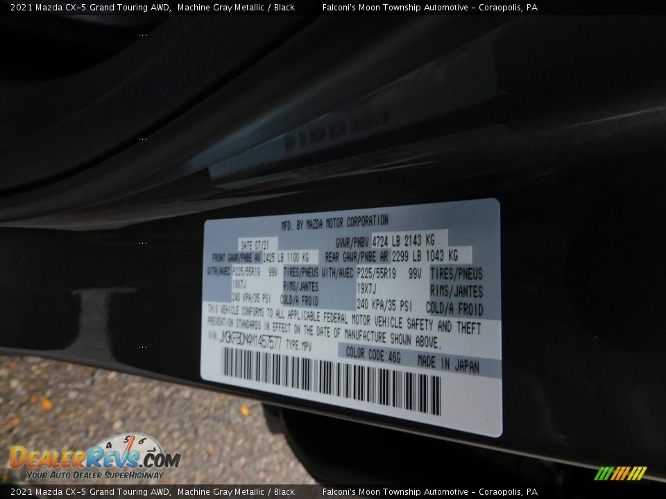 2021 Mazda CX-5 Grand Touring AWD Machine Gray Metallic / Black Photo #20