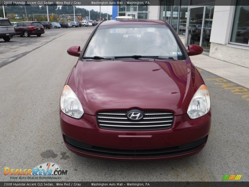 2008 Hyundai Accent GLS Sedan Wine Red / Gray Photo #3