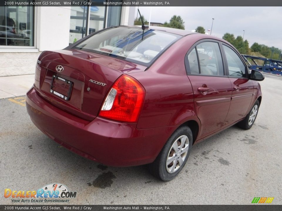 2008 Hyundai Accent GLS Sedan Wine Red / Gray Photo #8