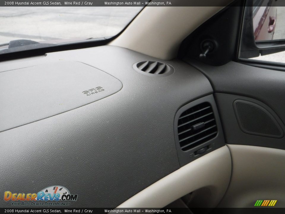 2008 Hyundai Accent GLS Sedan Wine Red / Gray Photo #20