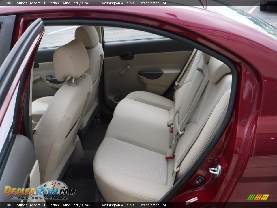 2008 Hyundai Accent GLS Sedan Wine Red / Gray Photo #21