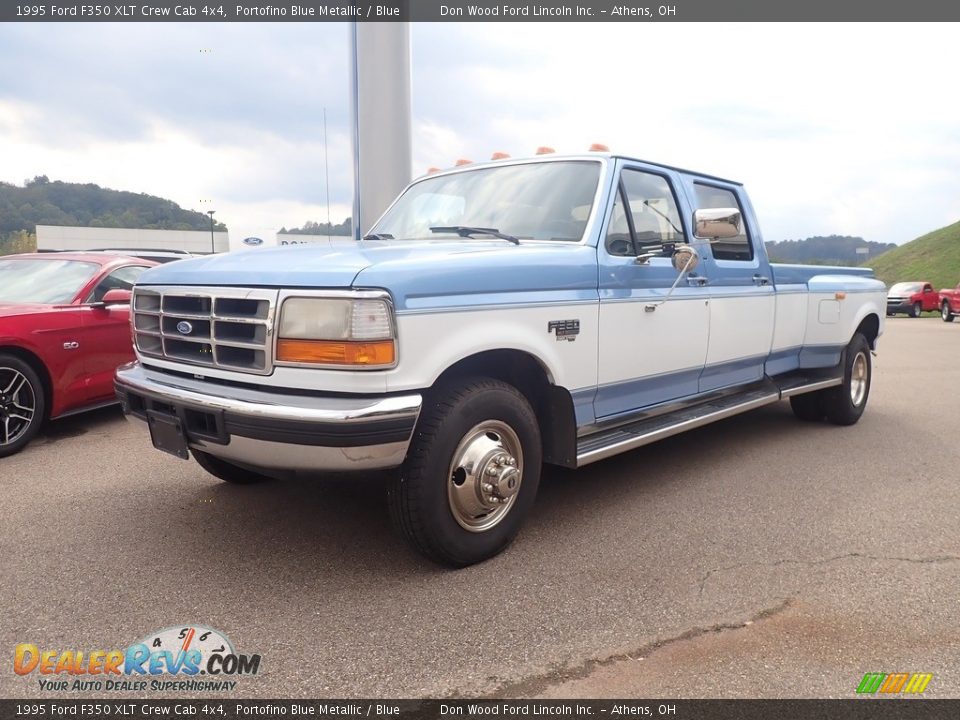 Portofino Blue Metallic 1995 Ford F350 XLT Crew Cab 4x4 Photo #5