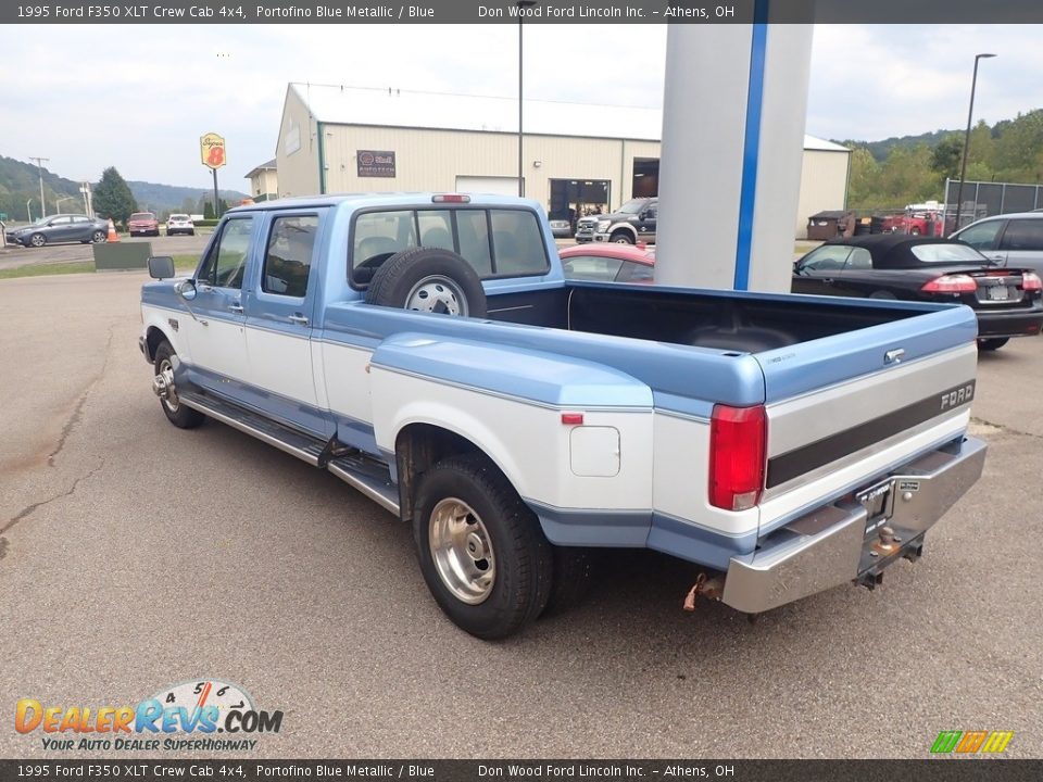 1995 Ford F350 XLT Crew Cab 4x4 Portofino Blue Metallic / Blue Photo #8