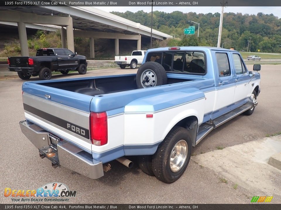 1995 Ford F350 XLT Crew Cab 4x4 Portofino Blue Metallic / Blue Photo #10