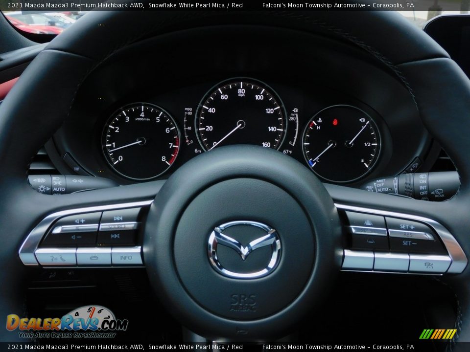 2021 Mazda Mazda3 Premium Hatchback AWD Snowflake White Pearl Mica / Red Photo #19