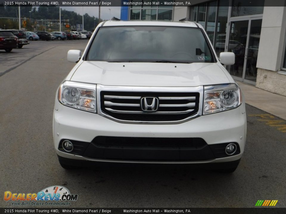 2015 Honda Pilot Touring 4WD White Diamond Pearl / Beige Photo #5