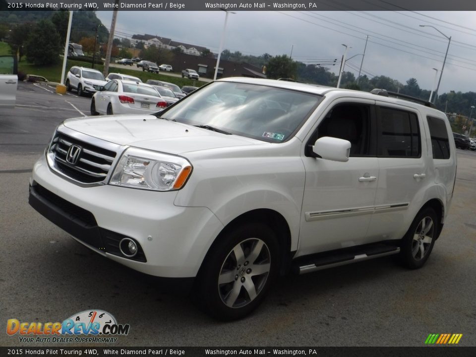 2015 Honda Pilot Touring 4WD White Diamond Pearl / Beige Photo #6