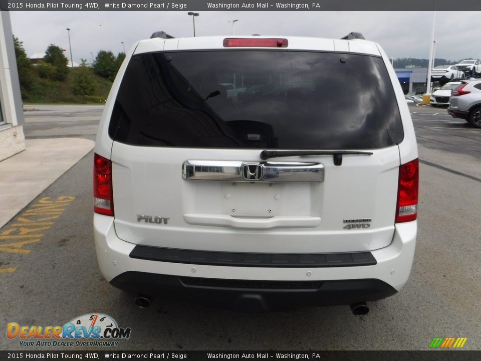 2015 Honda Pilot Touring 4WD White Diamond Pearl / Beige Photo #8