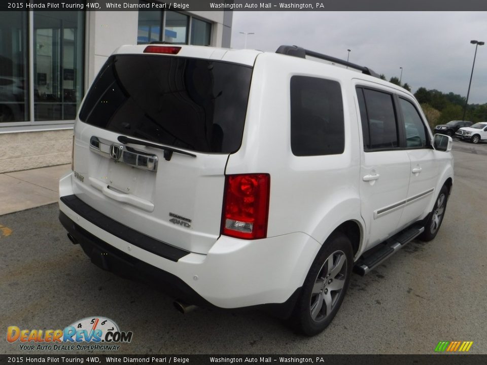 2015 Honda Pilot Touring 4WD White Diamond Pearl / Beige Photo #9