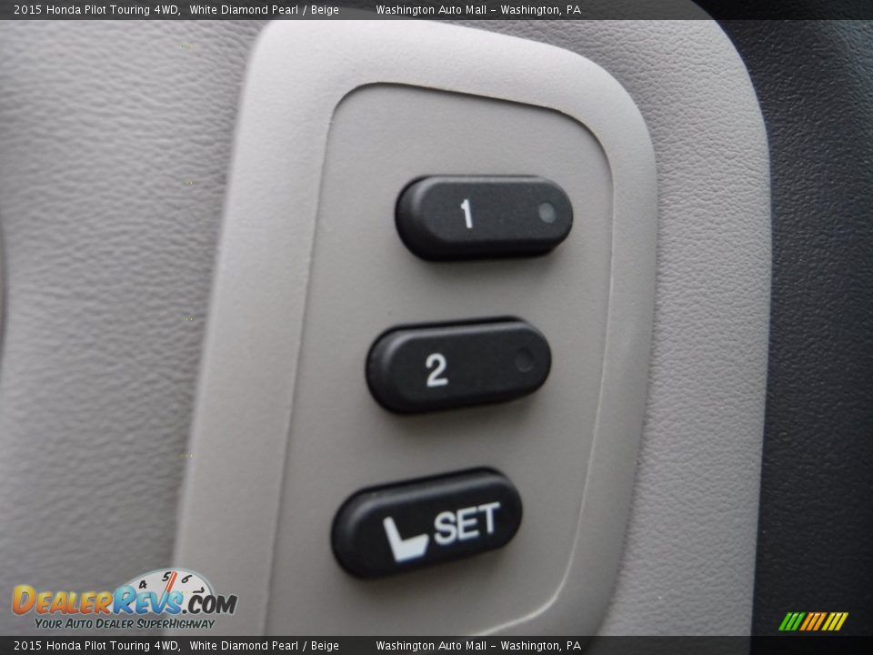 2015 Honda Pilot Touring 4WD White Diamond Pearl / Beige Photo #15