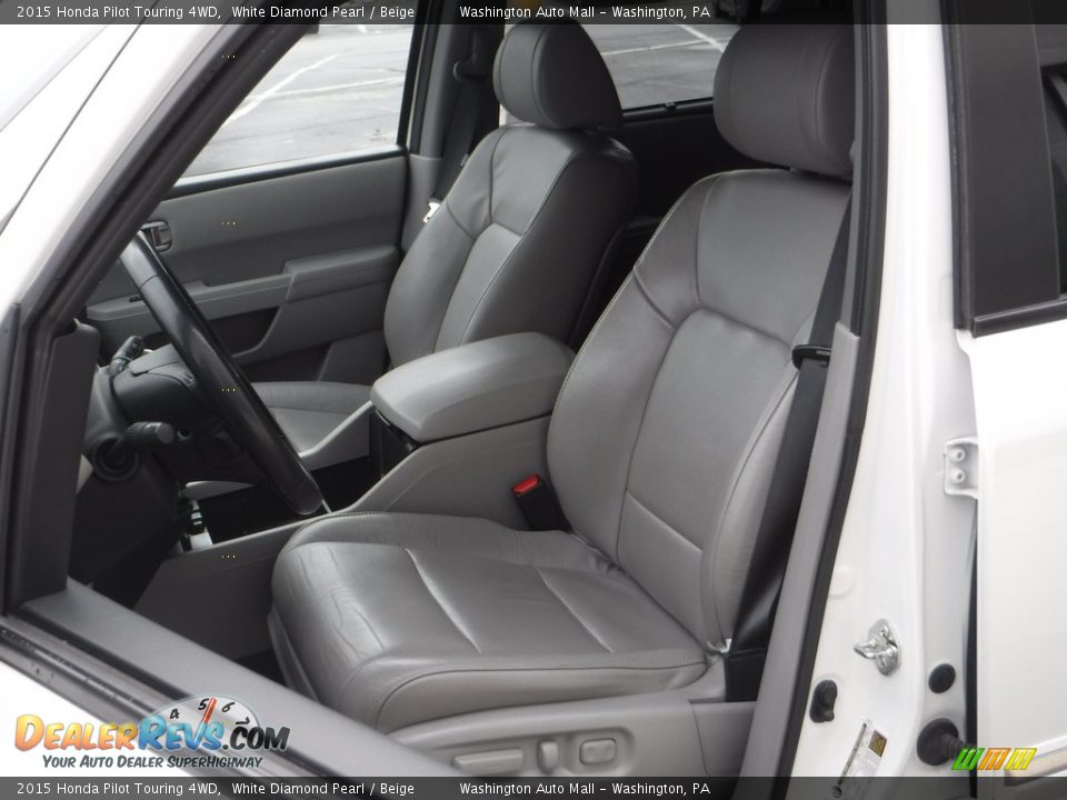 2015 Honda Pilot Touring 4WD White Diamond Pearl / Beige Photo #16