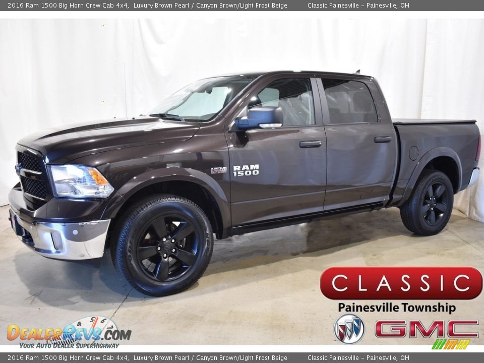 2016 Ram 1500 Big Horn Crew Cab 4x4 Luxury Brown Pearl / Canyon Brown/Light Frost Beige Photo #1