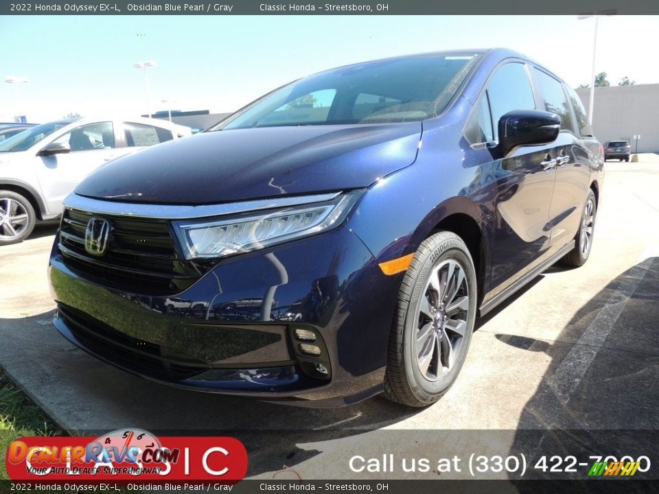2022 Honda Odyssey EX-L Obsidian Blue Pearl / Gray Photo #1