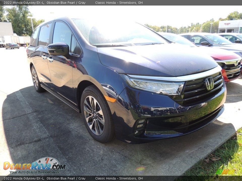 2022 Honda Odyssey EX-L Obsidian Blue Pearl / Gray Photo #3