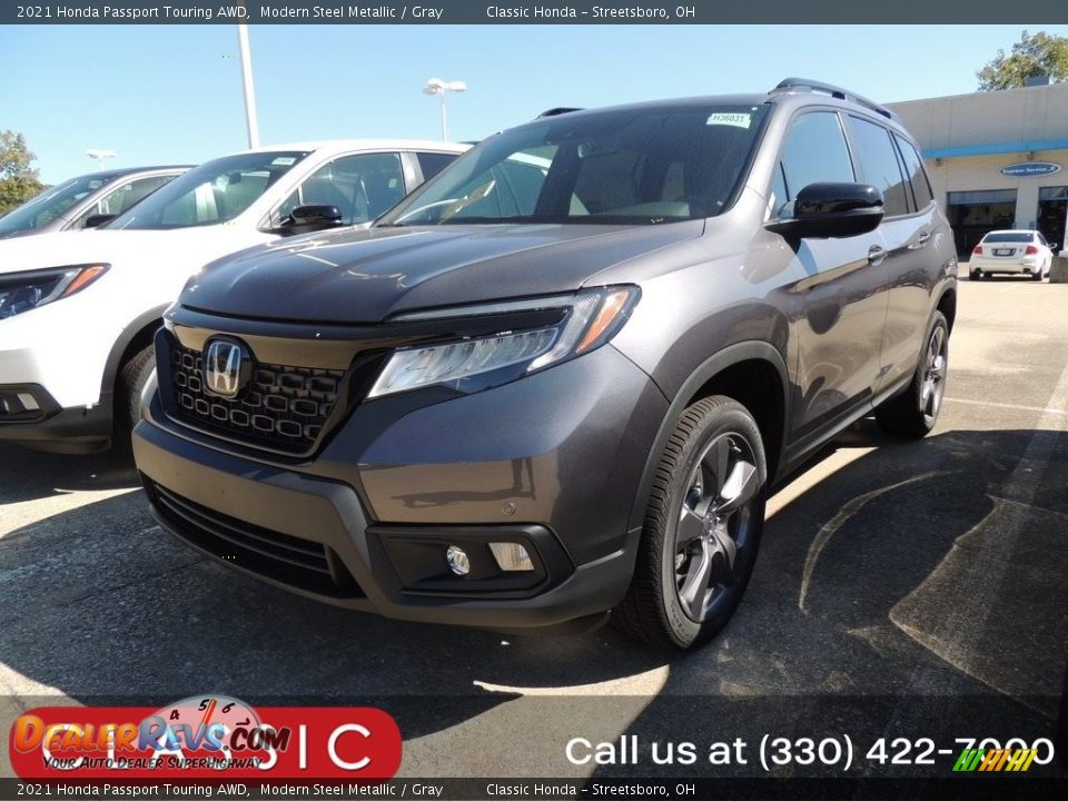 2021 Honda Passport Touring AWD Modern Steel Metallic / Gray Photo #1