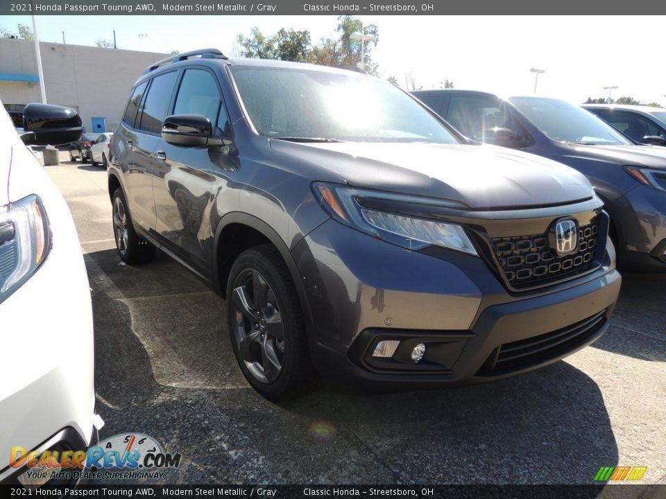 2021 Honda Passport Touring AWD Modern Steel Metallic / Gray Photo #3