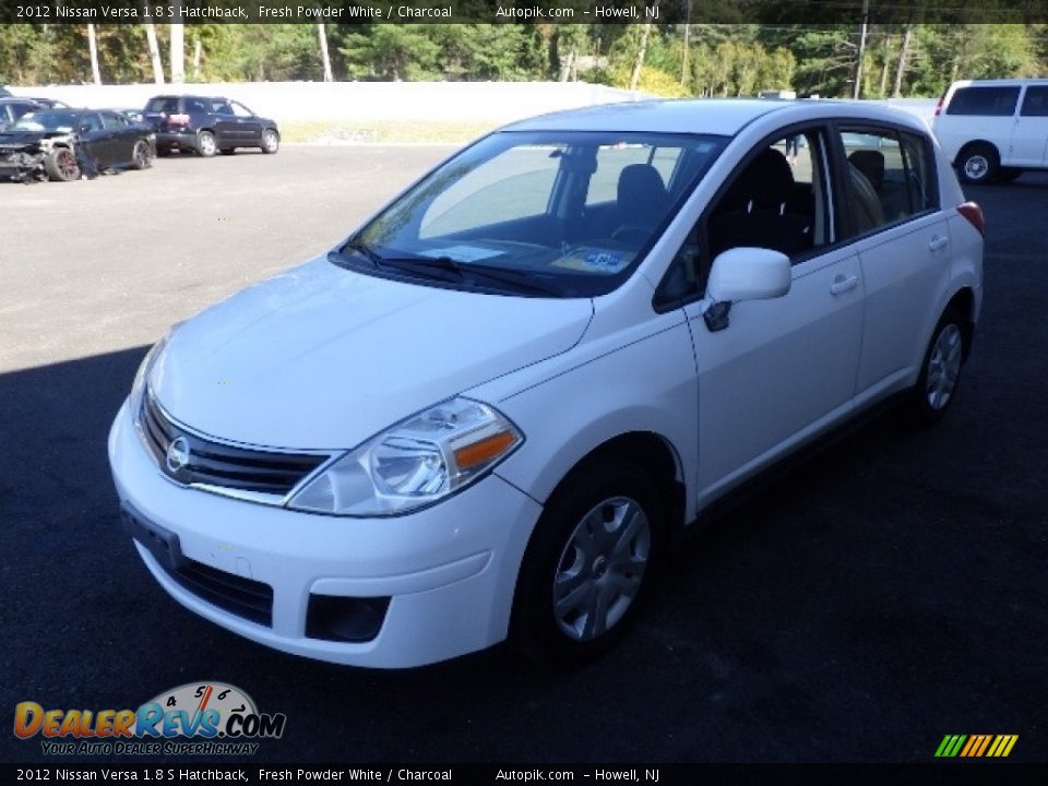 2012 Nissan Versa 1.8 S Hatchback Fresh Powder White / Charcoal Photo #1