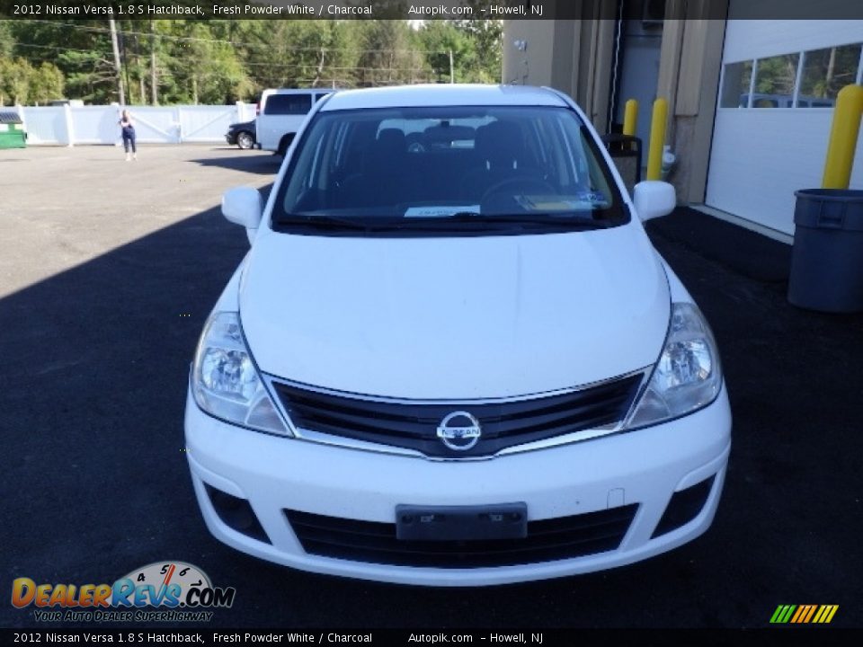 2012 Nissan Versa 1.8 S Hatchback Fresh Powder White / Charcoal Photo #2