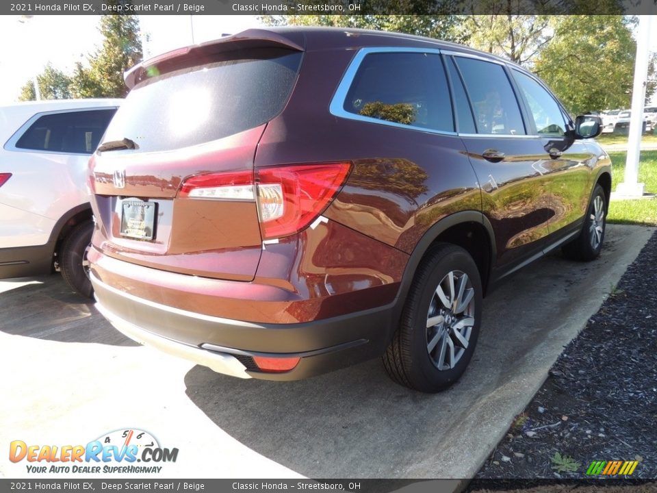 2021 Honda Pilot EX Deep Scarlet Pearl / Beige Photo #4