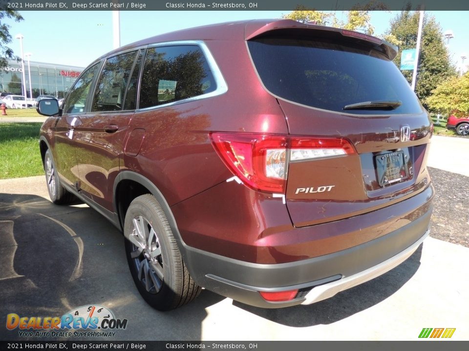 2021 Honda Pilot EX Deep Scarlet Pearl / Beige Photo #5