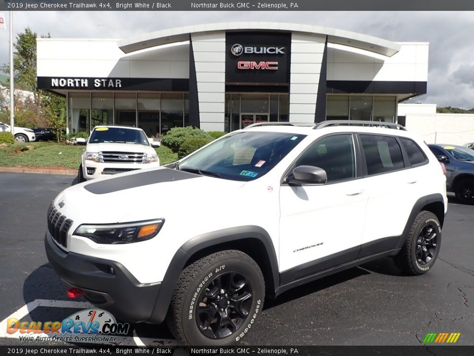 2019 Jeep Cherokee Trailhawk 4x4 Bright White / Black Photo #1