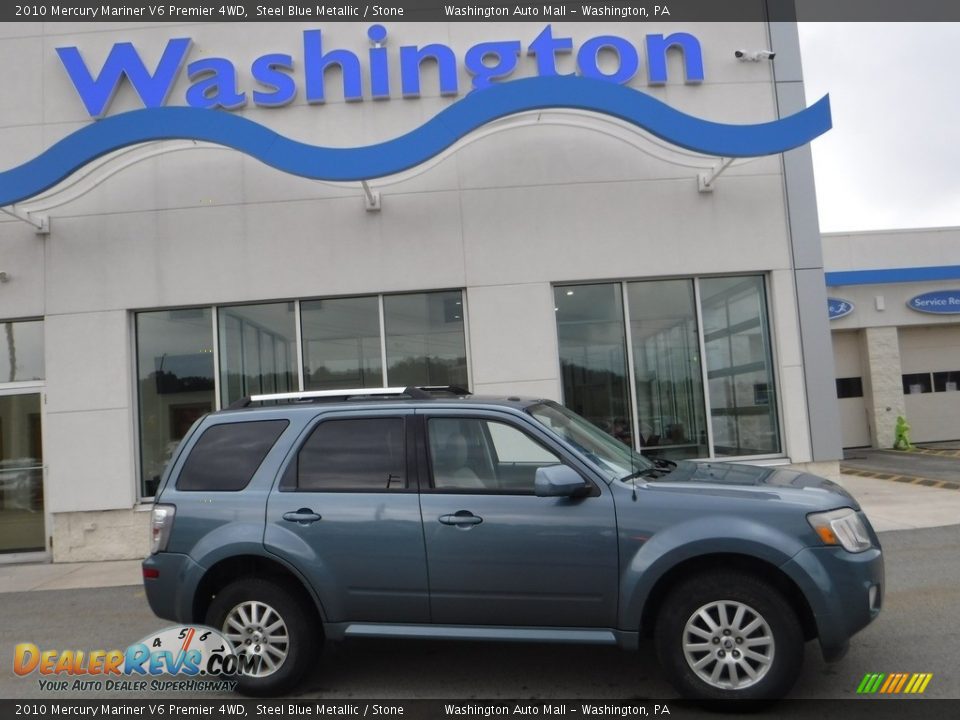 2010 Mercury Mariner V6 Premier 4WD Steel Blue Metallic / Stone Photo #2